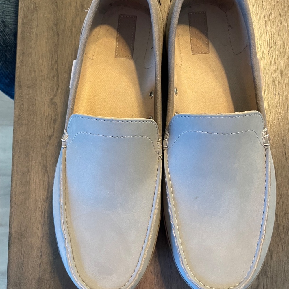 New Men's Leather Crocs Slip-On Loafers, Sz 12M